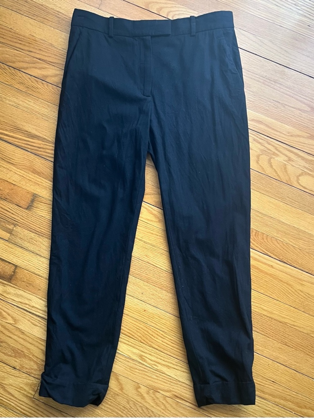 COS Black Wool Blend Tapered Trouser Pants Size 8